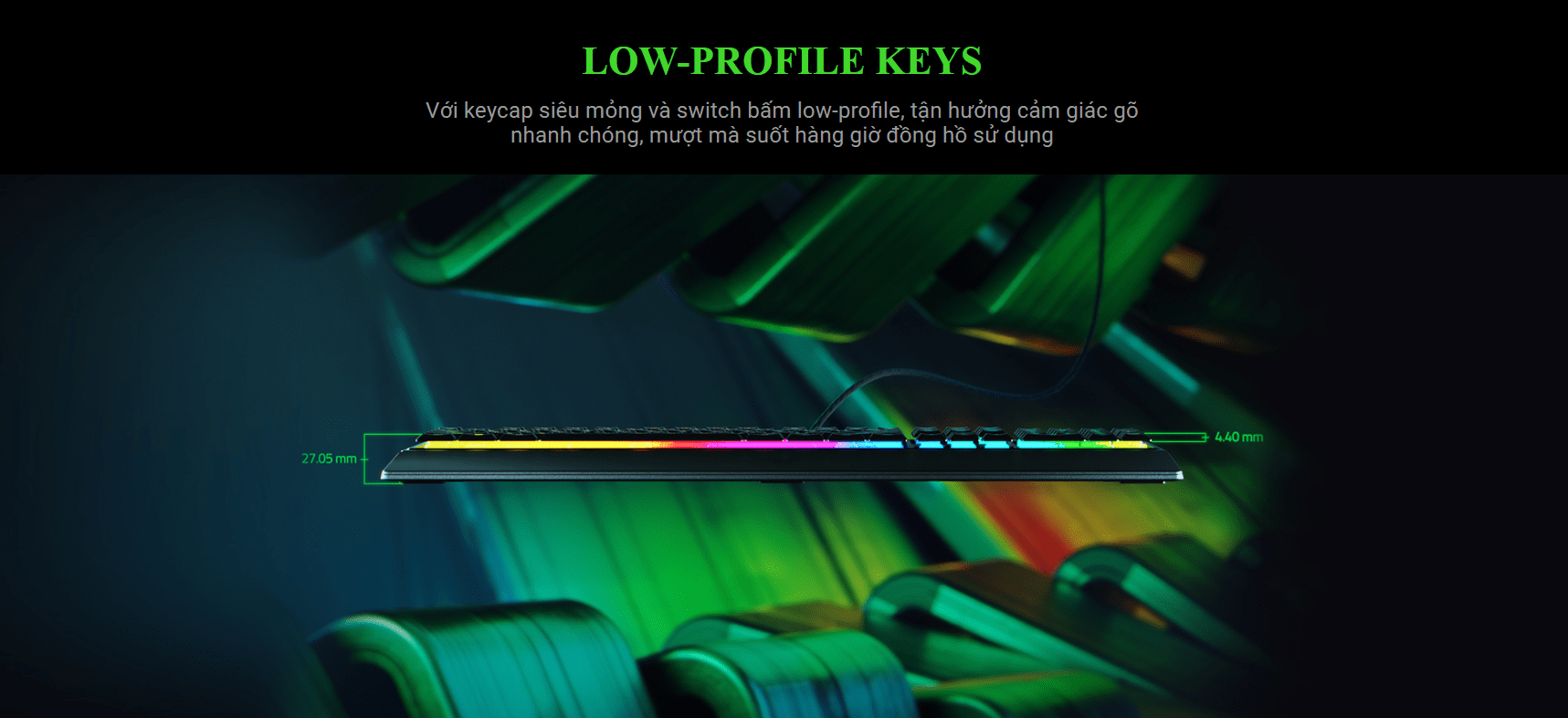 Bàn phím game Razer Ornata V3-Low Profile (USB/RGB) (RZ03-04460100-R3M1) 2