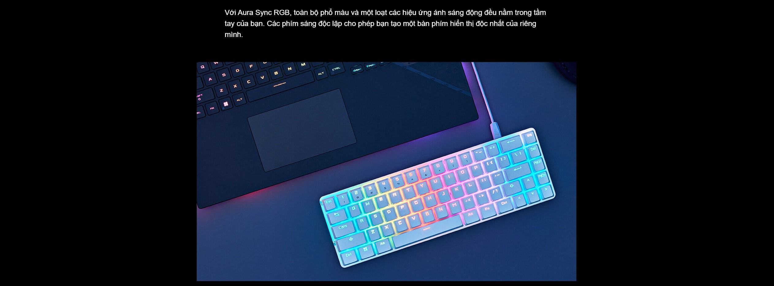 Bàn phím Gaming Asus ROG Falchion Ace Wired RGB White 90MP0346-BKUA10