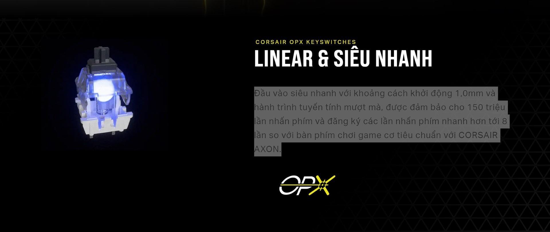 Bàn phím gaming có dây Corsair K70 PRO-WHT-OPX Silver Switch Led RGB CH-910951A-NA