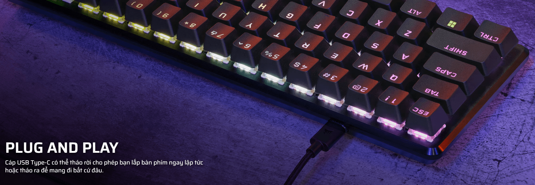 Bàn phím gaming Corsair K65 PRO MINI RGB OPX (CH-91A401A-NA) 4