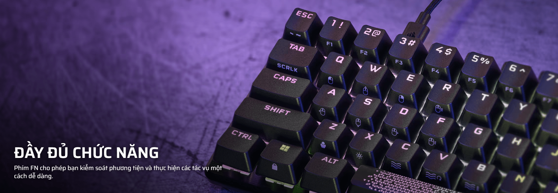 Bàn phím gaming Corsair K65 PRO MINI RGB OPX (CH-91A401A-NA) 3