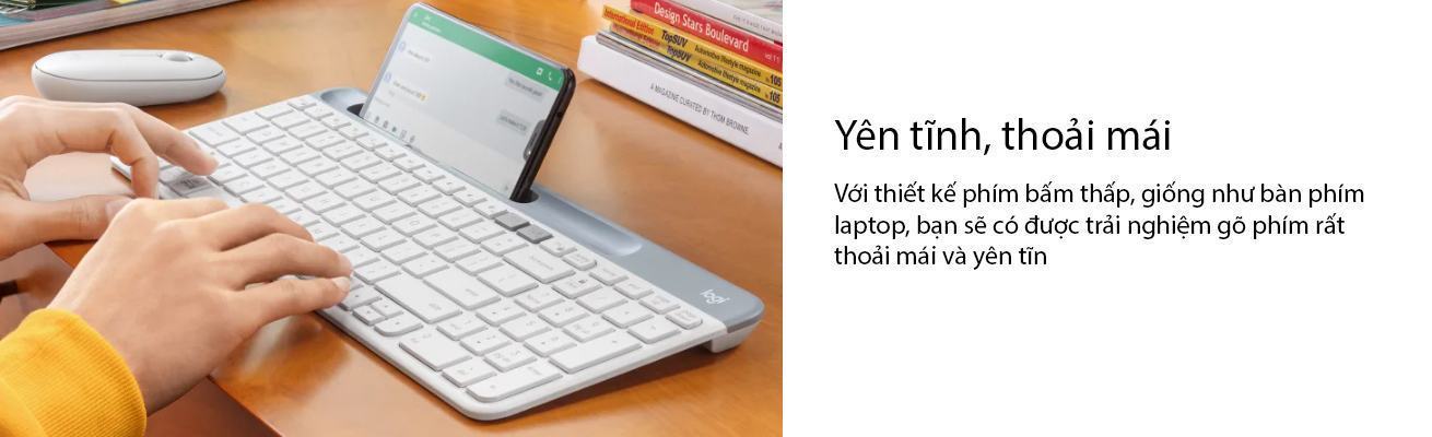 Bàn phím không dây Logitech K580 Graphite (USB/Bluetooth/Xám đen) 5