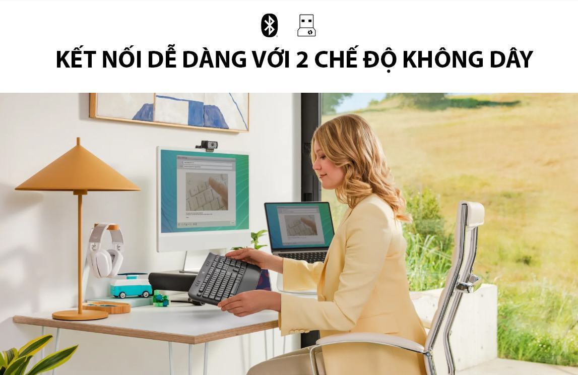 Bàn phím không dây Logitech K650 Graphite (USB/Bluetooth/Đen) (920-010955) 7
