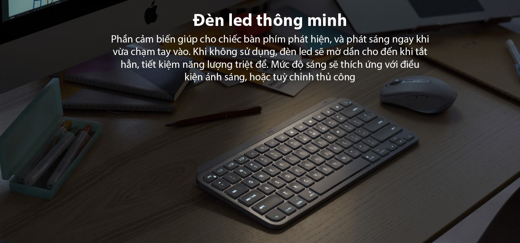 Bàn phím không dây Logitech MX Keys Mini Graphite (USBC/Bluetooth/Xám) 3
