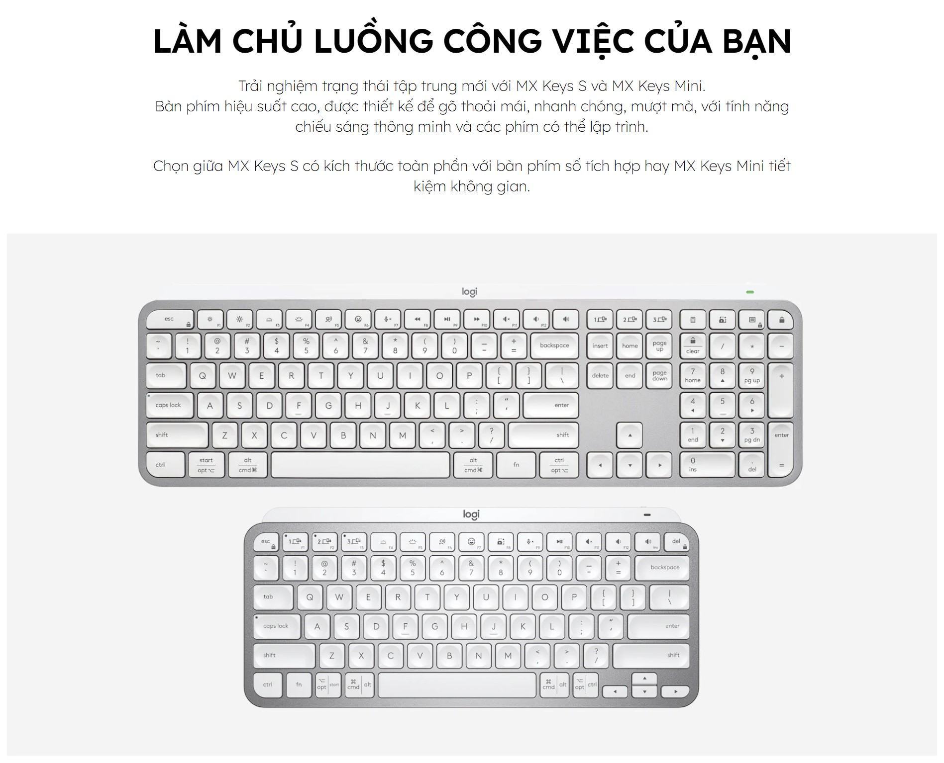 Bàn phím không dây Logitech MX Keys S