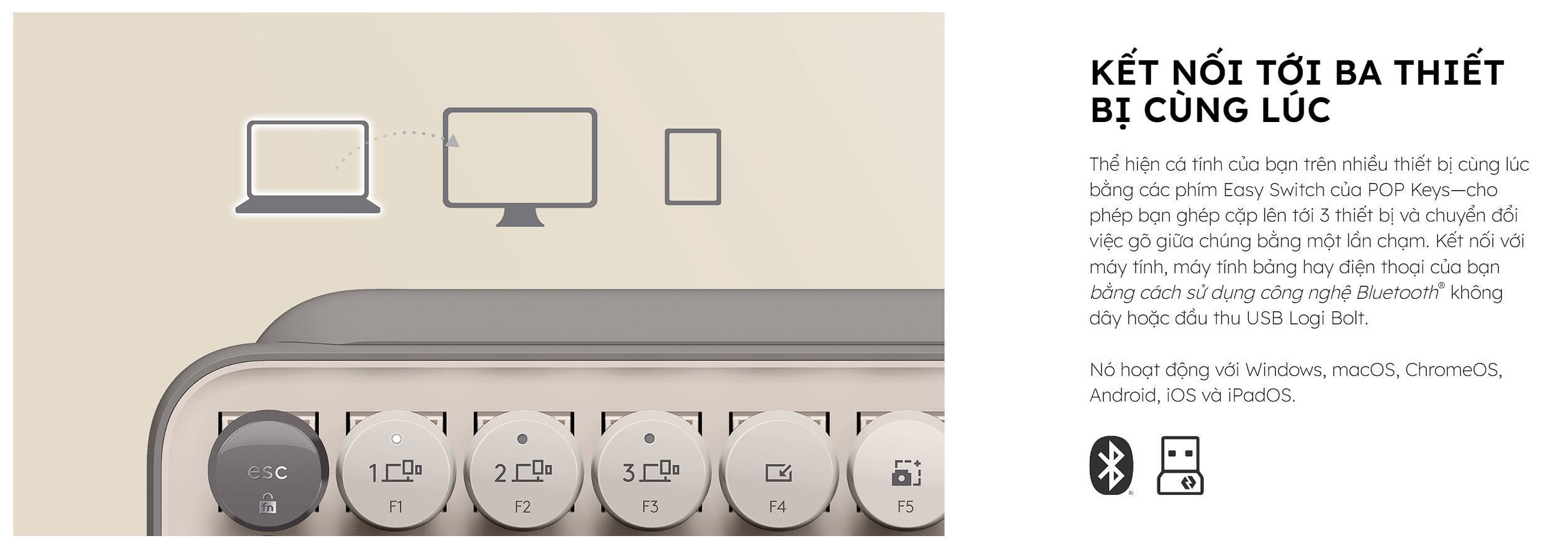 Bàn phím không dây Logitech Pop Keys