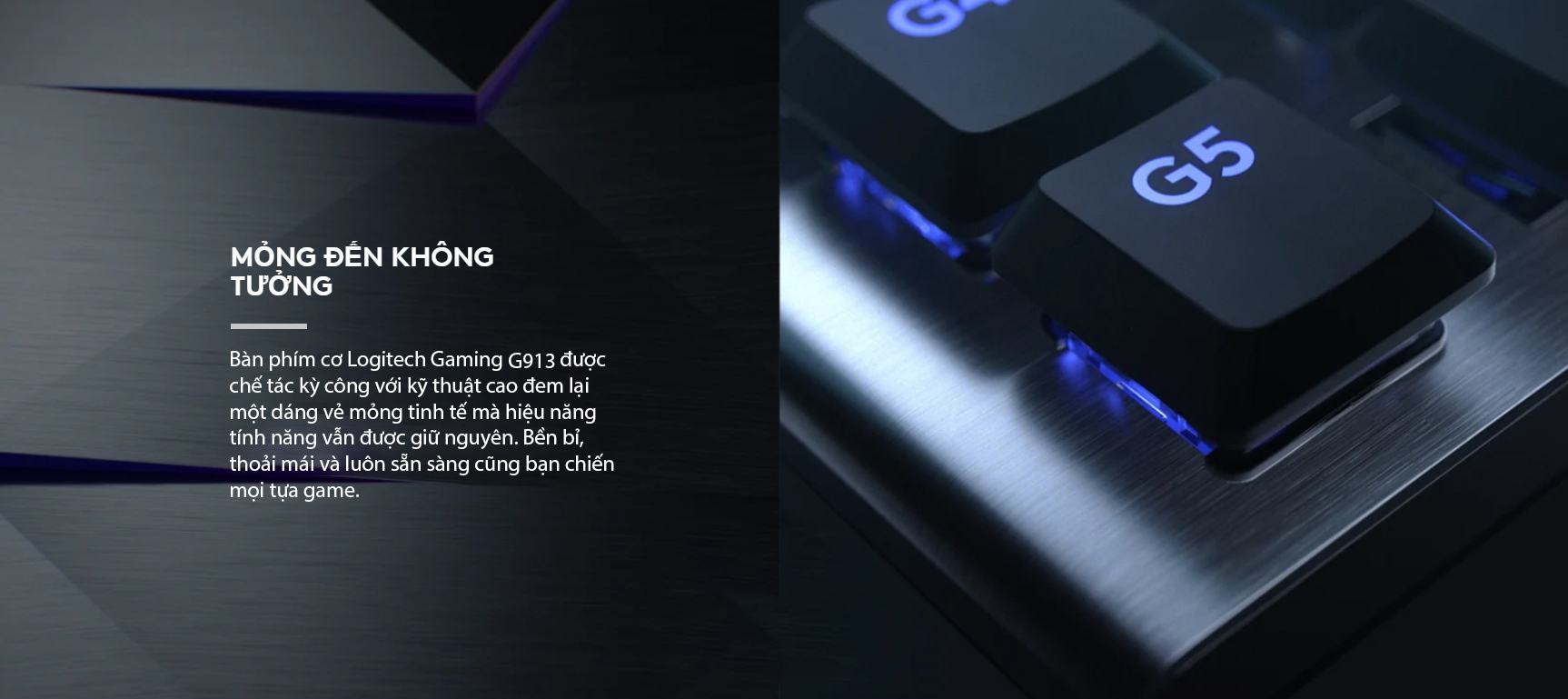 Bàn phím Logitech G913 TKL Lightspeed Wireless RGB Brown Tactile switch 4