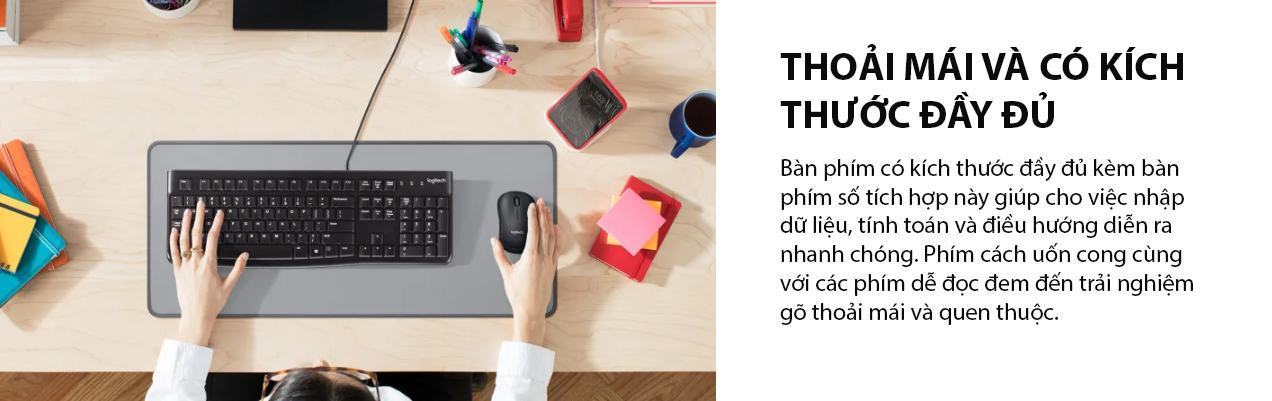 Bàn phím Logitech K120 (USB/Đen)  2