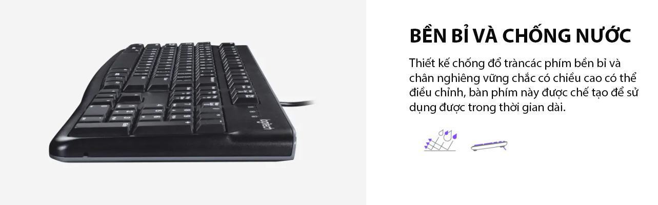 Bàn phím Logitech K120 (USB/Đen)  3