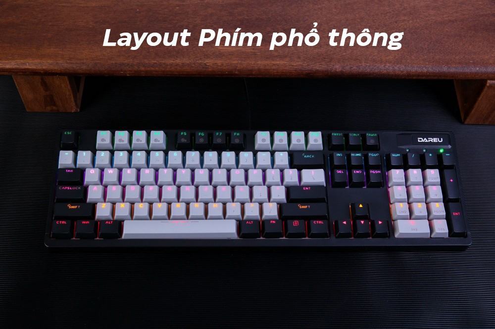 Bàn phím quang cơ Dareu EK1280X Black Grey Optical switch 2