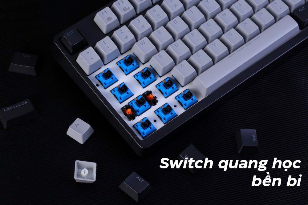 Bàn phím quang cơ Dareu EK1280X Black Grey Optical switch 3