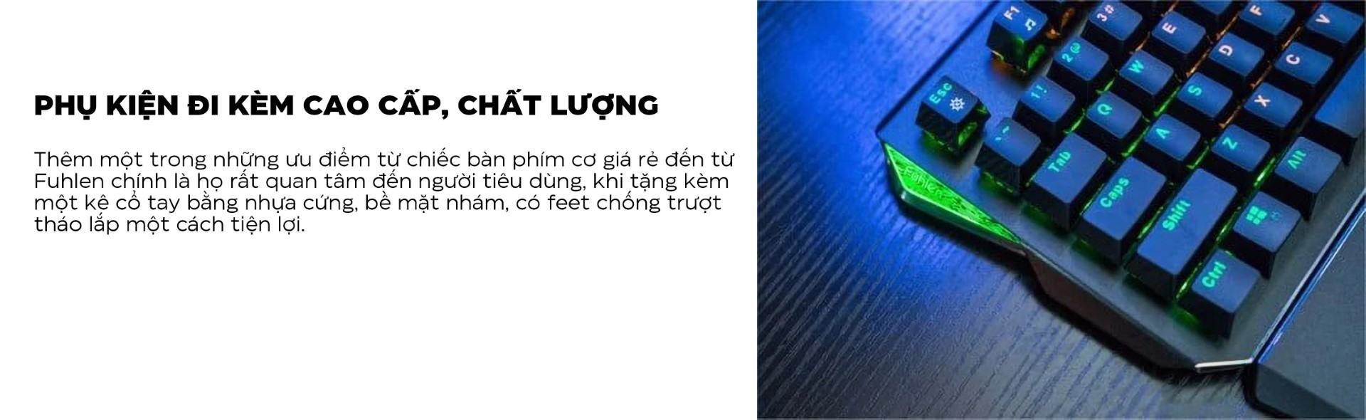 Bàn phím quang cơ Fuhlen Destroyer Mechanical Blue Switch Đen