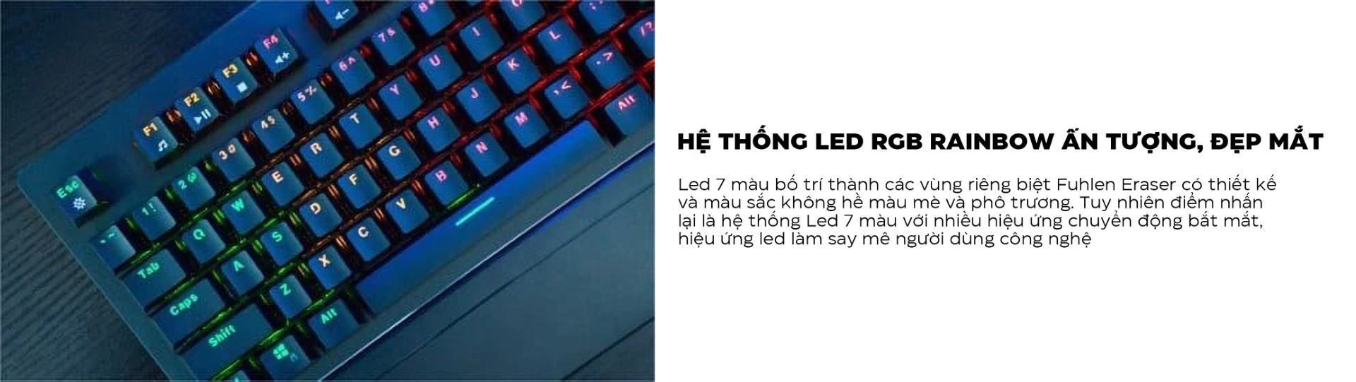 Bàn phím quang cơ Fuhlen Eraser (USB LED 7 màu)