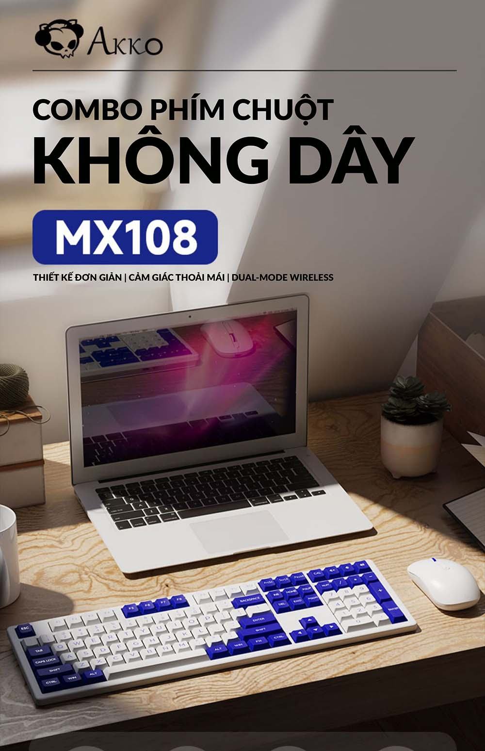 Bộ Bàn Phím chuột không dây AKKO MX108 1