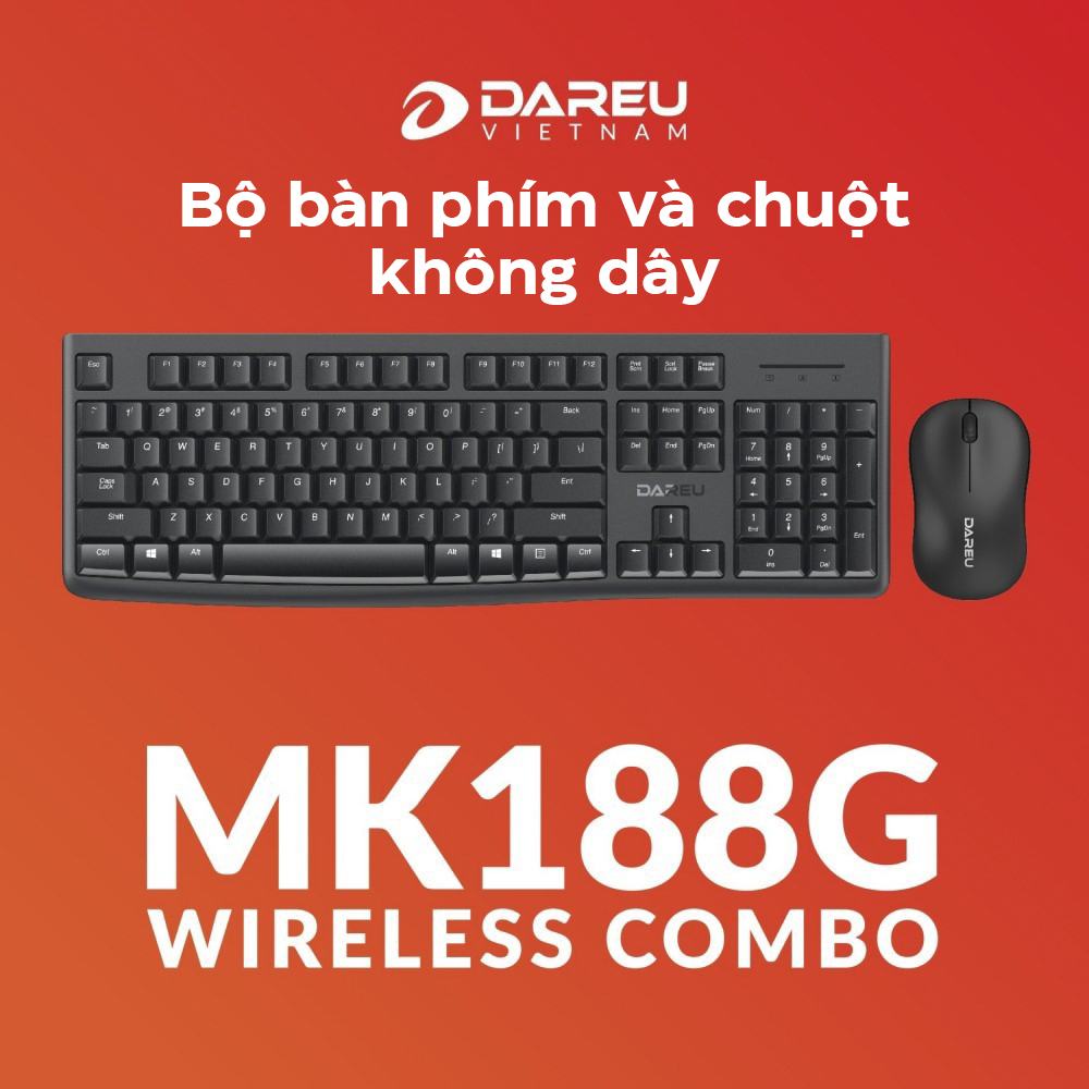 Bộ Bàn phím Chuột không dây Dareu MK188G Đen