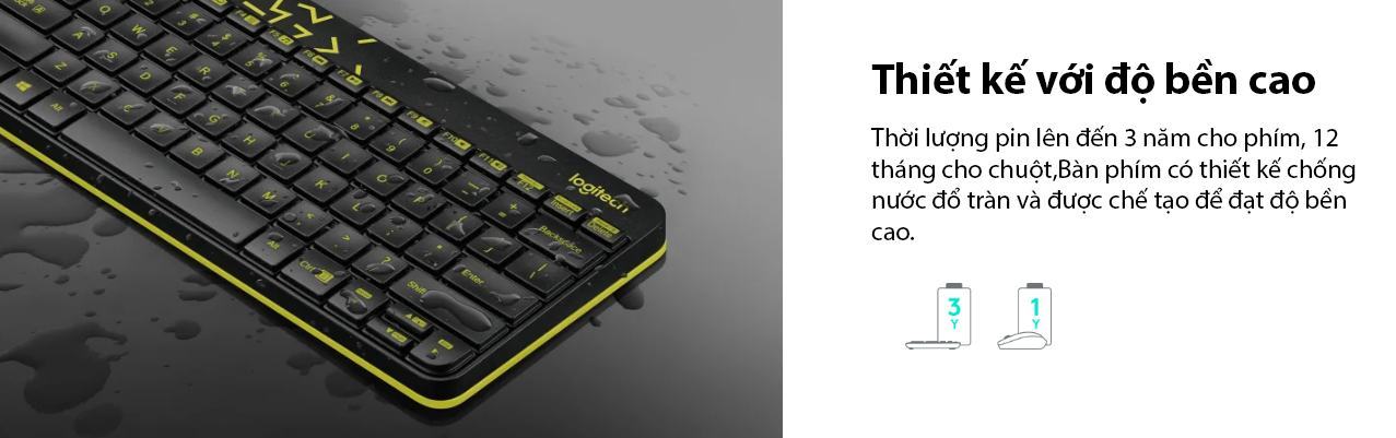 Bộ Bàn phím chuột Không dây Logitech MK240 Wireless Optical Trắng đỏ 5