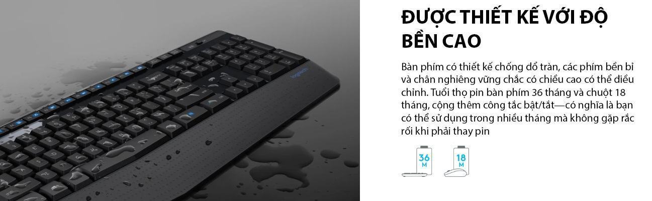 Bộ bàn phím chuột không dây Logitech MK345 (920-012926) 5