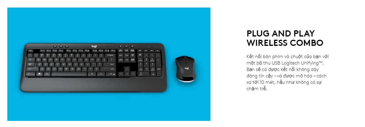 Bộ bàn phím chuột không dây Logitech MK540 2