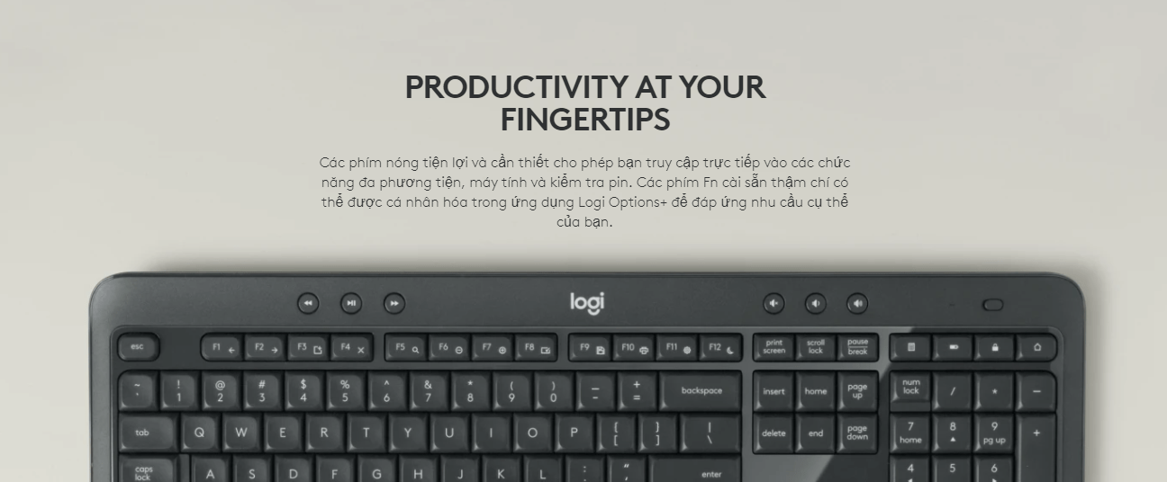 Bộ bàn phím chuột không dây Logitech MK540 5