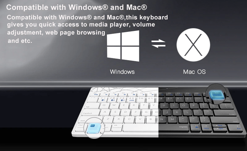 Bộ Bàn phím + Chuột không dây Rapoo 8000M Màu Trắng 2