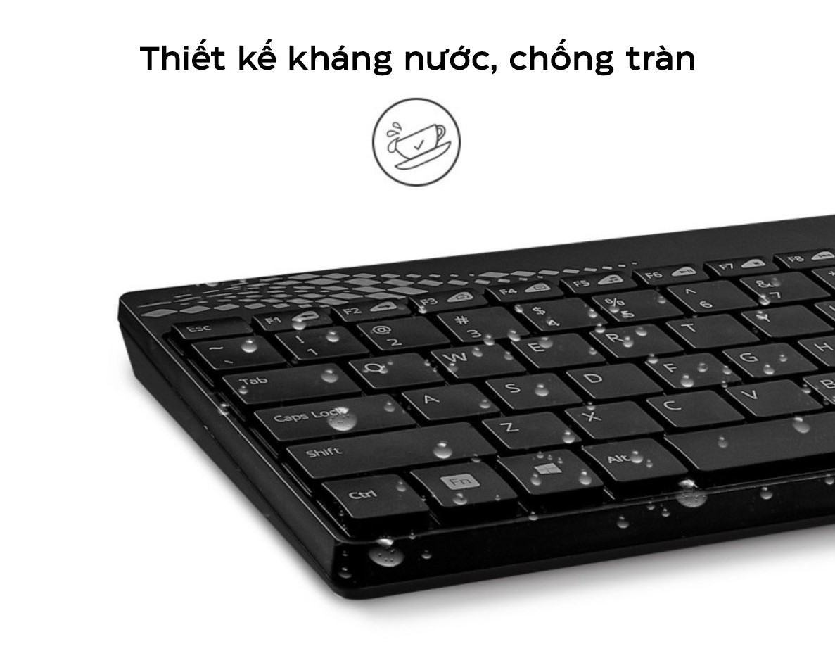Bộ Bàn phím chuột không dây Rapoo 8000S đen (USB)