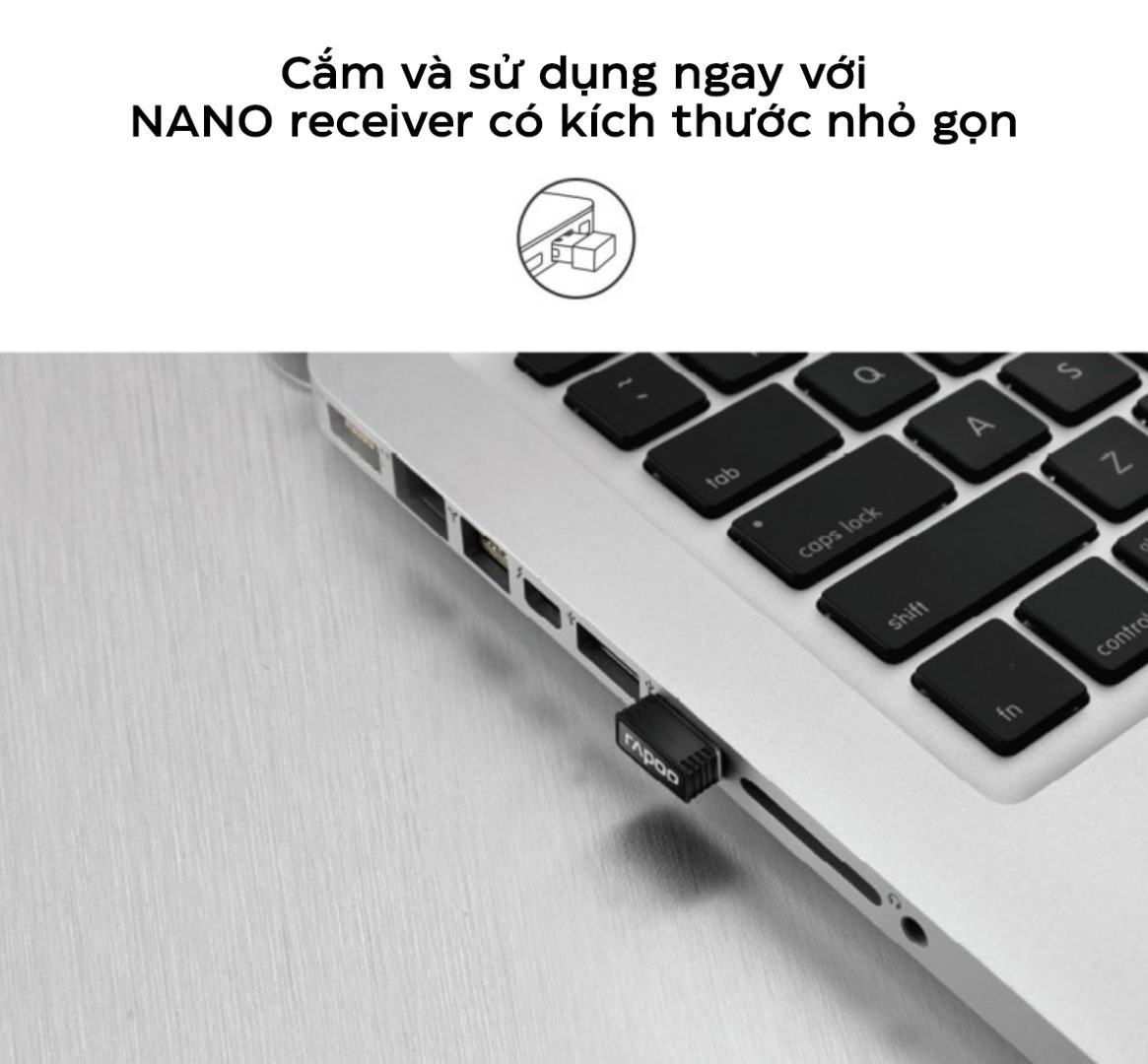 Bộ Bàn phím chuột không dây Rapoo 8000S đen (USB)