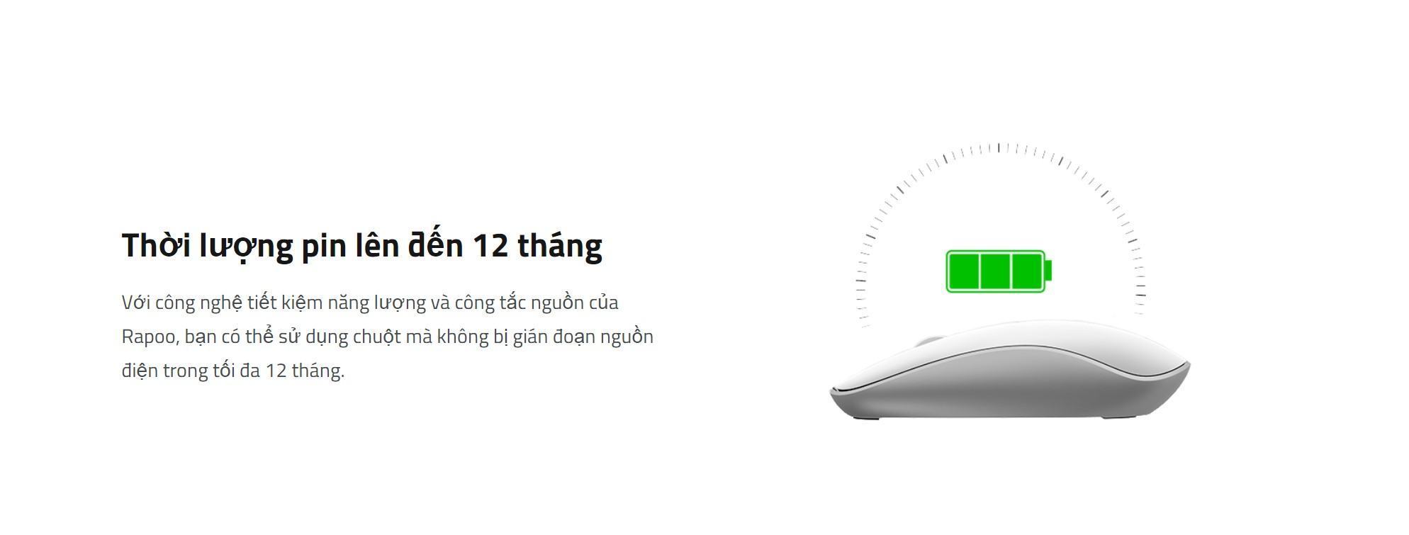 Bộ Bàn phím chuột không dây Rapoo 9300M đen (USB)