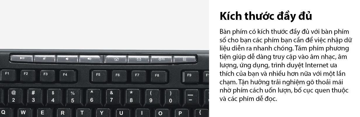 Bộ Bàn phím chuột Logitech MK200 (USB/đen) 2