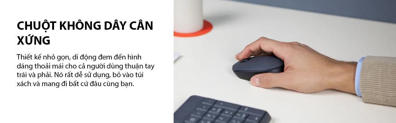 Bộ bàn phím chuột không dây Logitech MK235 Wireless (USB/đen) 3