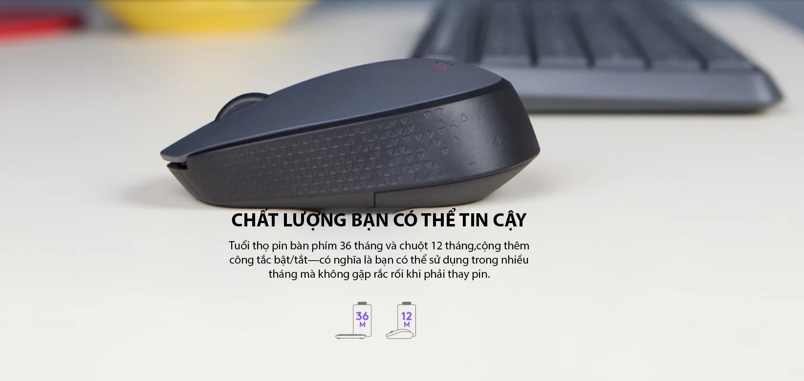 Bộ bàn phím chuột không dây Logitech MK235 Wireless (USB/đen) 4