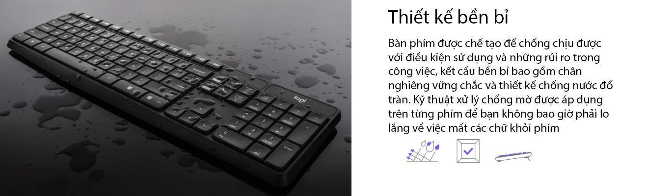 Bộ bàn phím chuột không dây Logitech MK235 Wireless (USB/đen) 5