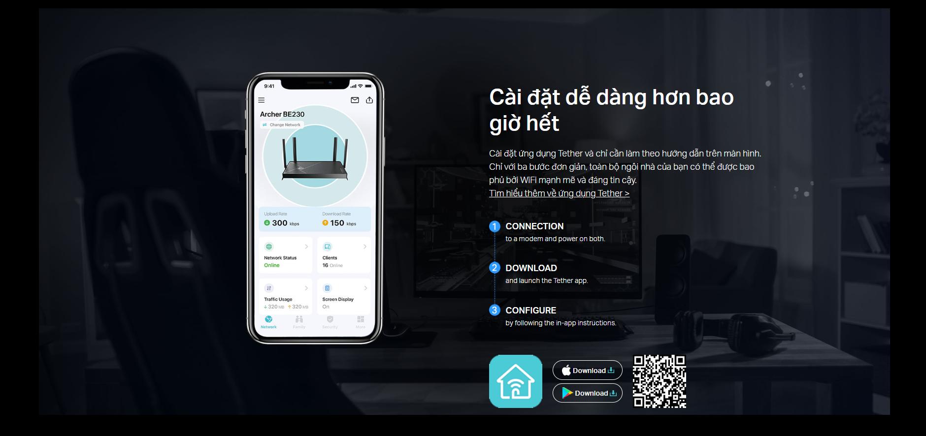 Bộ phát Wifi 7 TP-Link Archer BE230 BE 3600 Dual-Band (Wifi7/BE3600/EasyMesh)  9