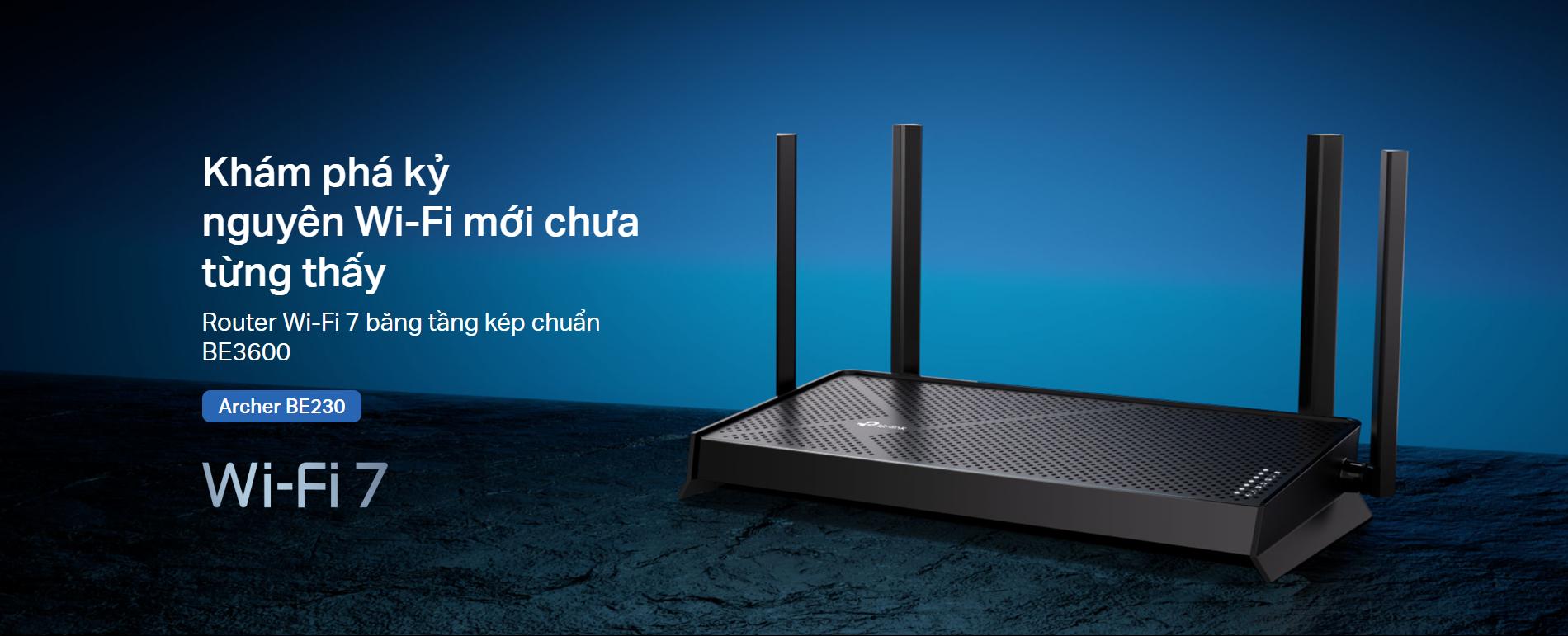 Bộ phát Wifi 7 TP-Link Archer BE230 BE 3600 Dual-Band (Wifi7/BE3600/EasyMesh)