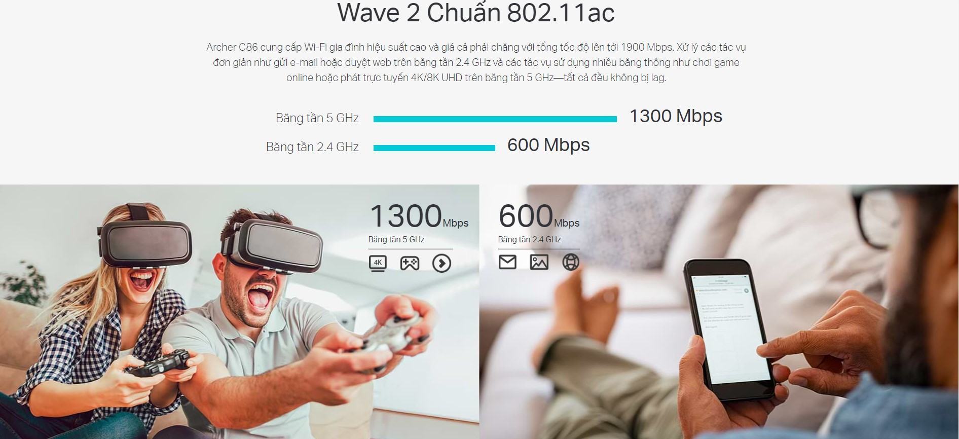 Bộ phát wifi TP-Link Archer C86 Wireless AC1900