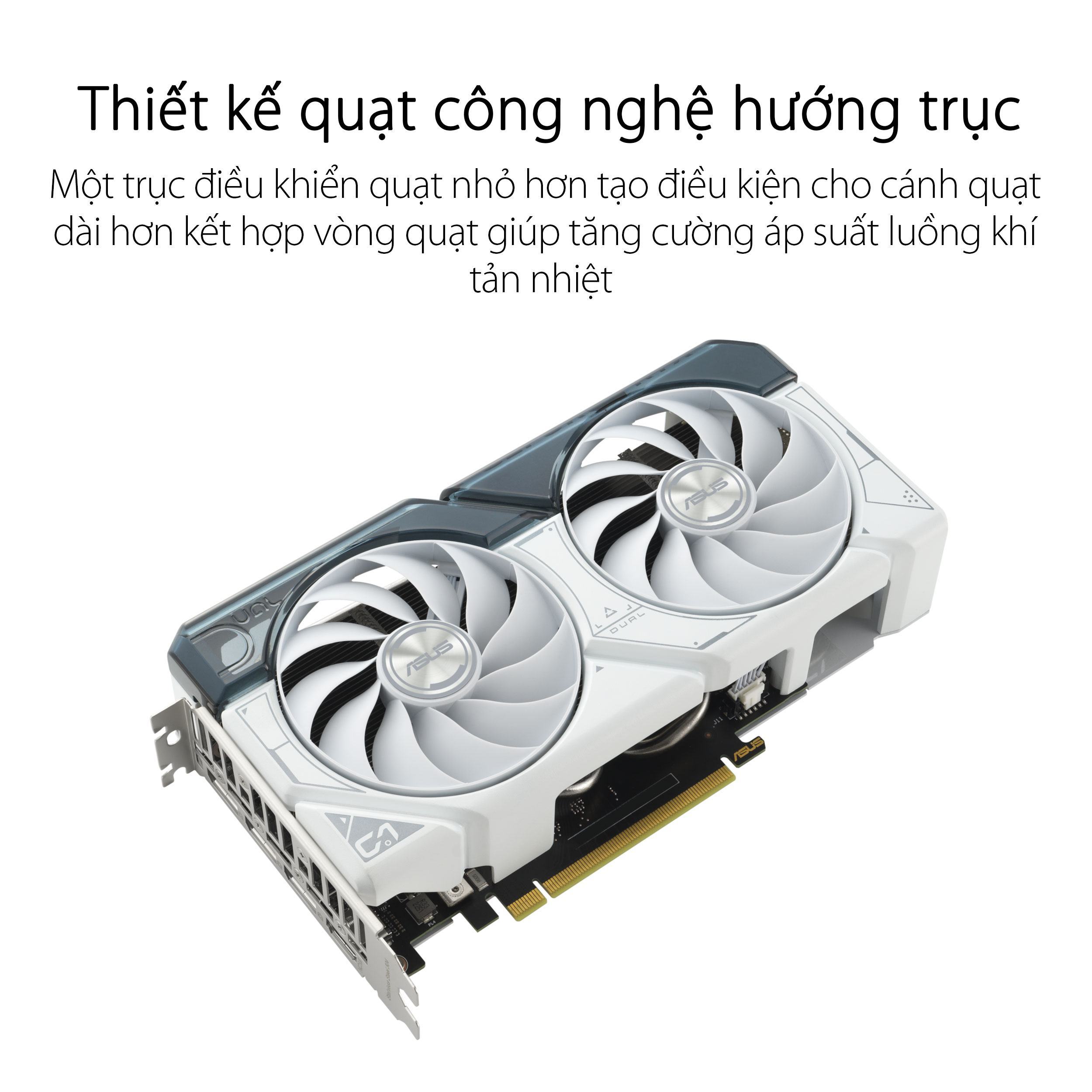 Card màn hình Asus DUAL-RTX 4060 Ti-O8G-GAMING WHITE