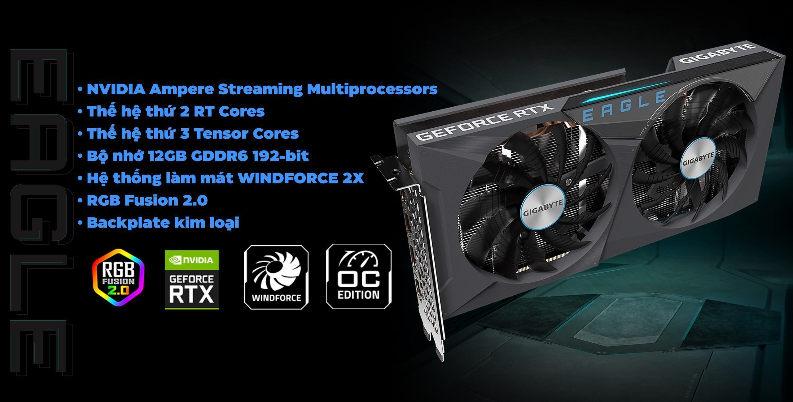 Card màn hình Gigabyte RTX 3060 EAGLE OC 12GD-V2