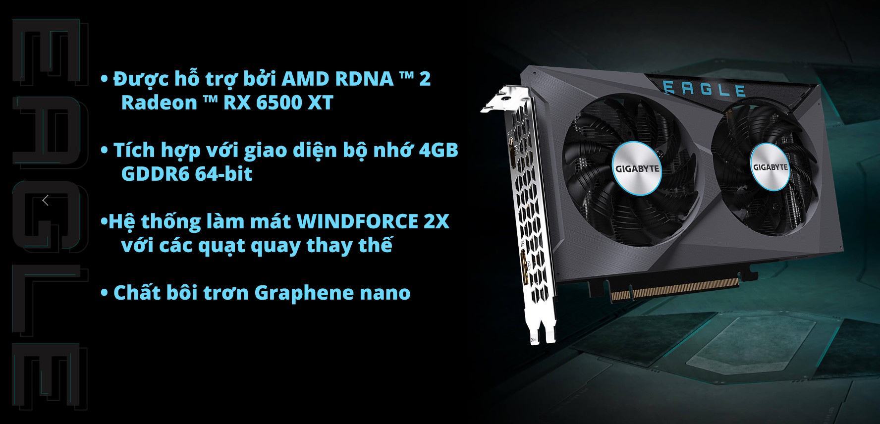 Card màn hình Gigabyte RX 6500 XT EAGLE-4GD