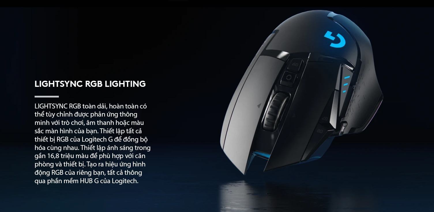 Chuột game Không dây Logitech G502 Hero Lightspeed (USB/RGB/Đen) 5