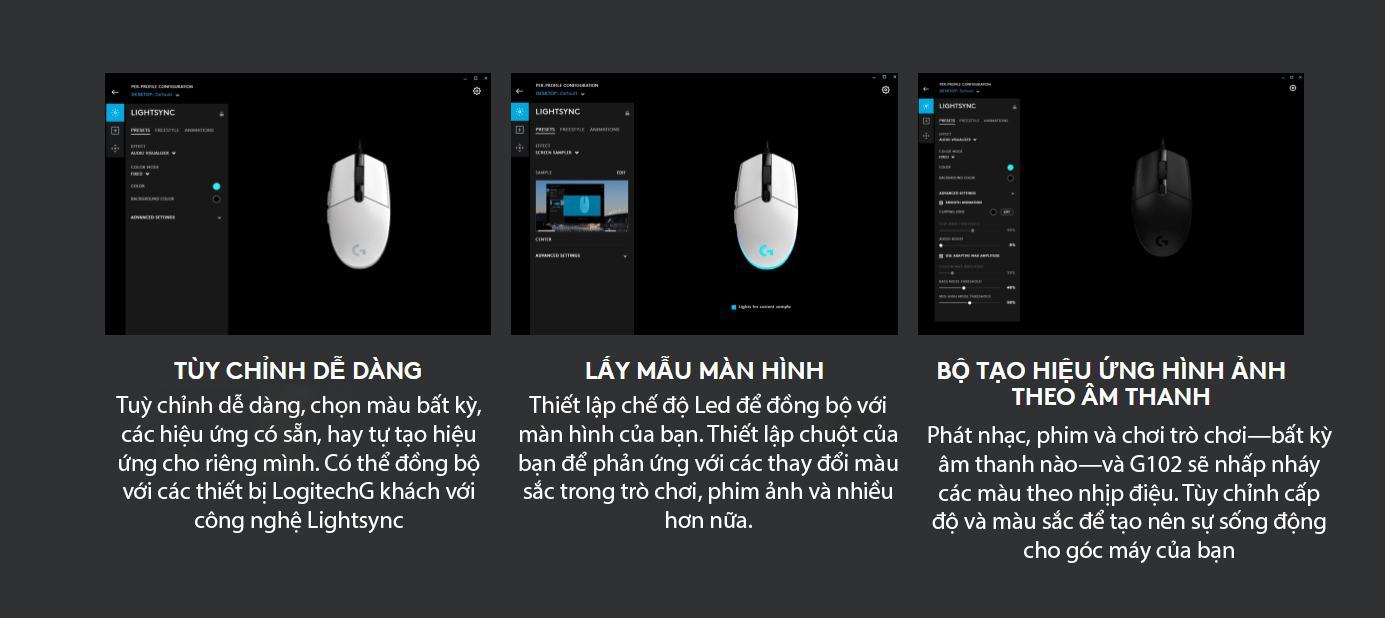 Chuột chơi game Logitech G102 Gen2 Black (USB/RGB/Đen) 2