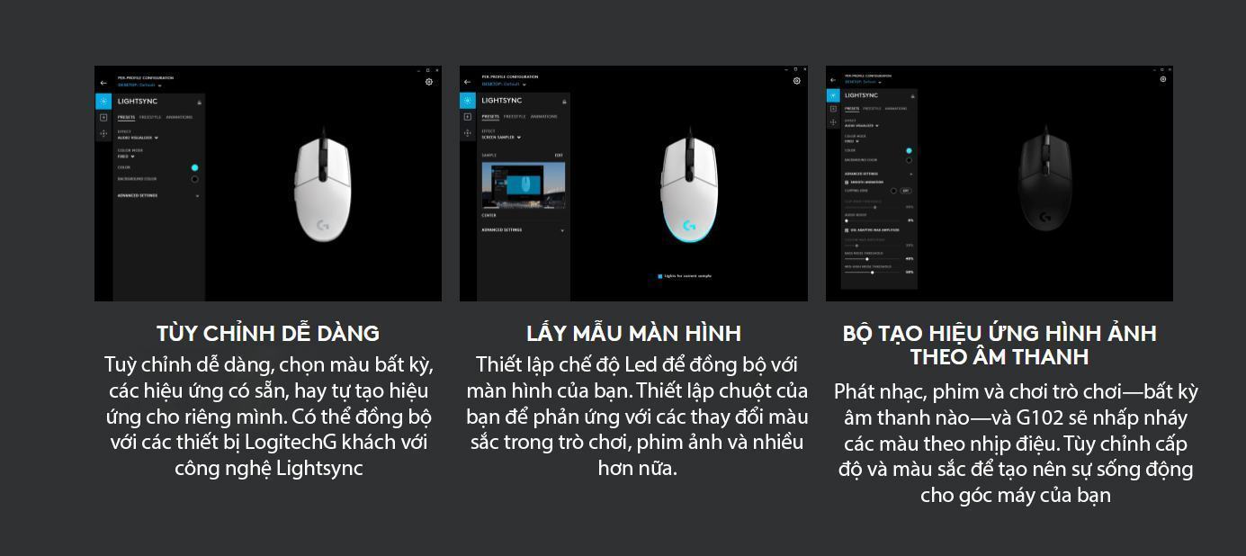 Chuột chơi game Logitech có dây G102 Gen2 White (USB/RGB/Trắng) 1