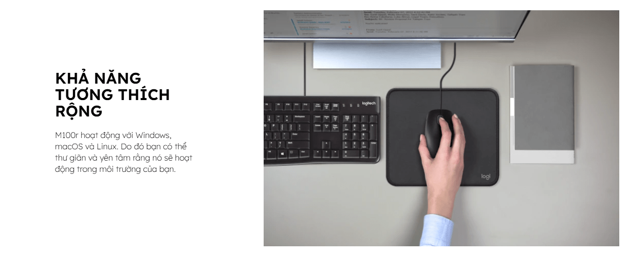 Chuột có dây Logitech M100R 5