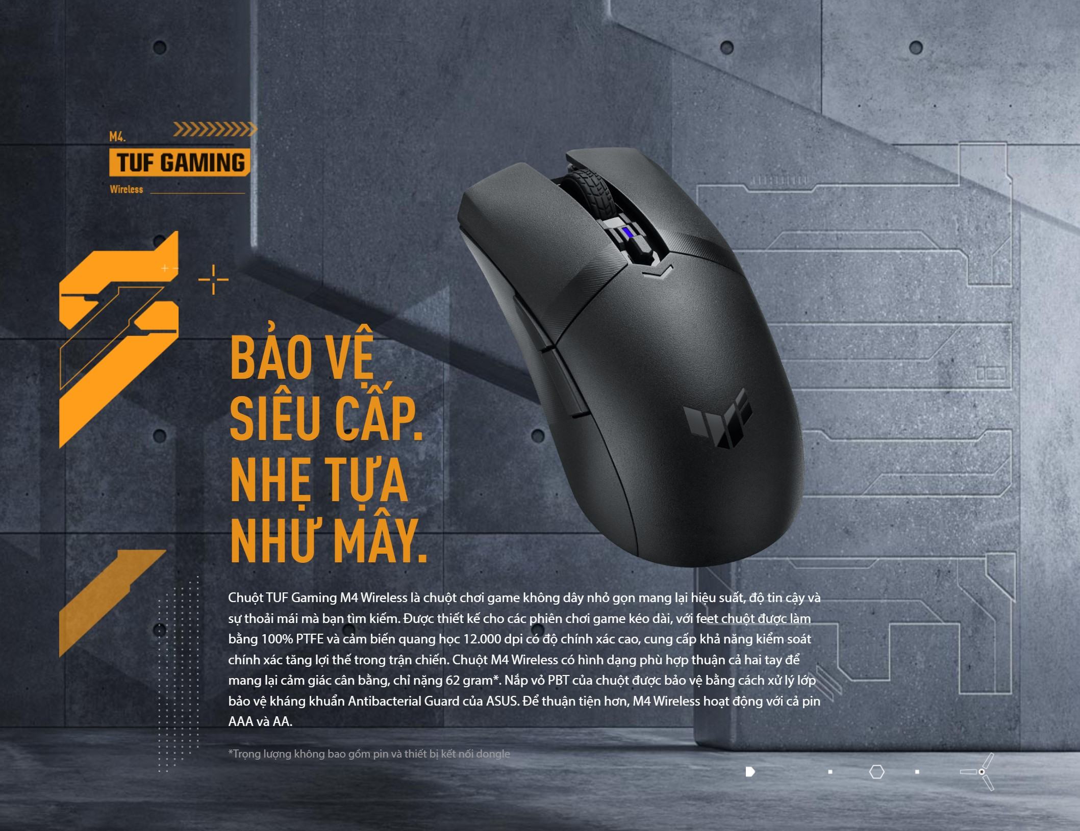 Chuột game không dây Asus TUF M4 Wireless (USB)