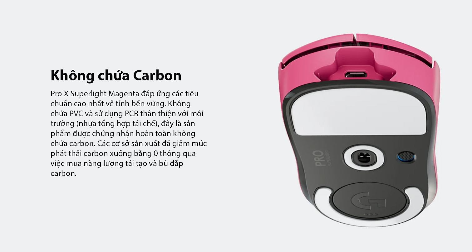 Chuột game không dây Logitech Pro X Superlight Magenta (USB/RGB/hồng) 7