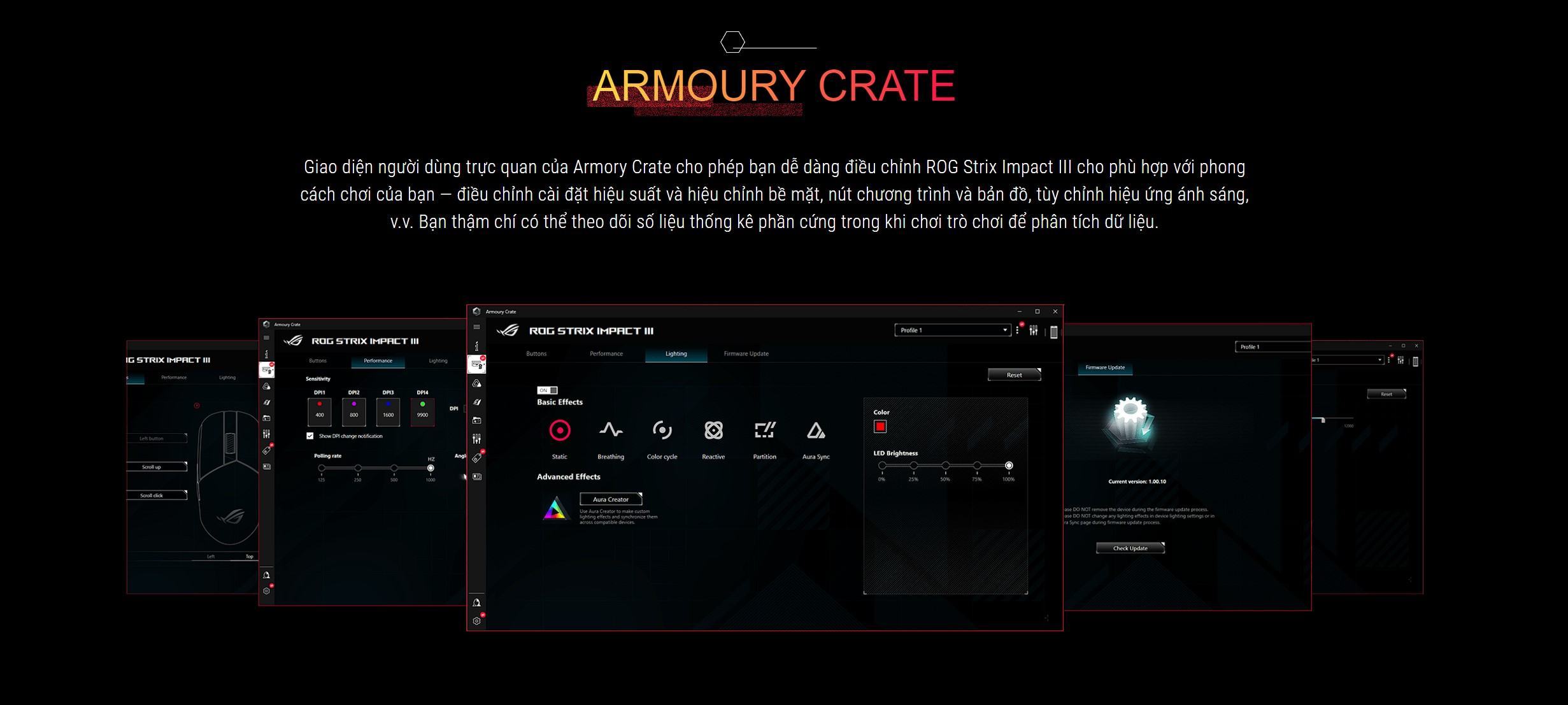 Chuột Gaming có dây Asus ROG Strix Impact III USB/RGB/ĐEN _ 90MP0300-BMUA00