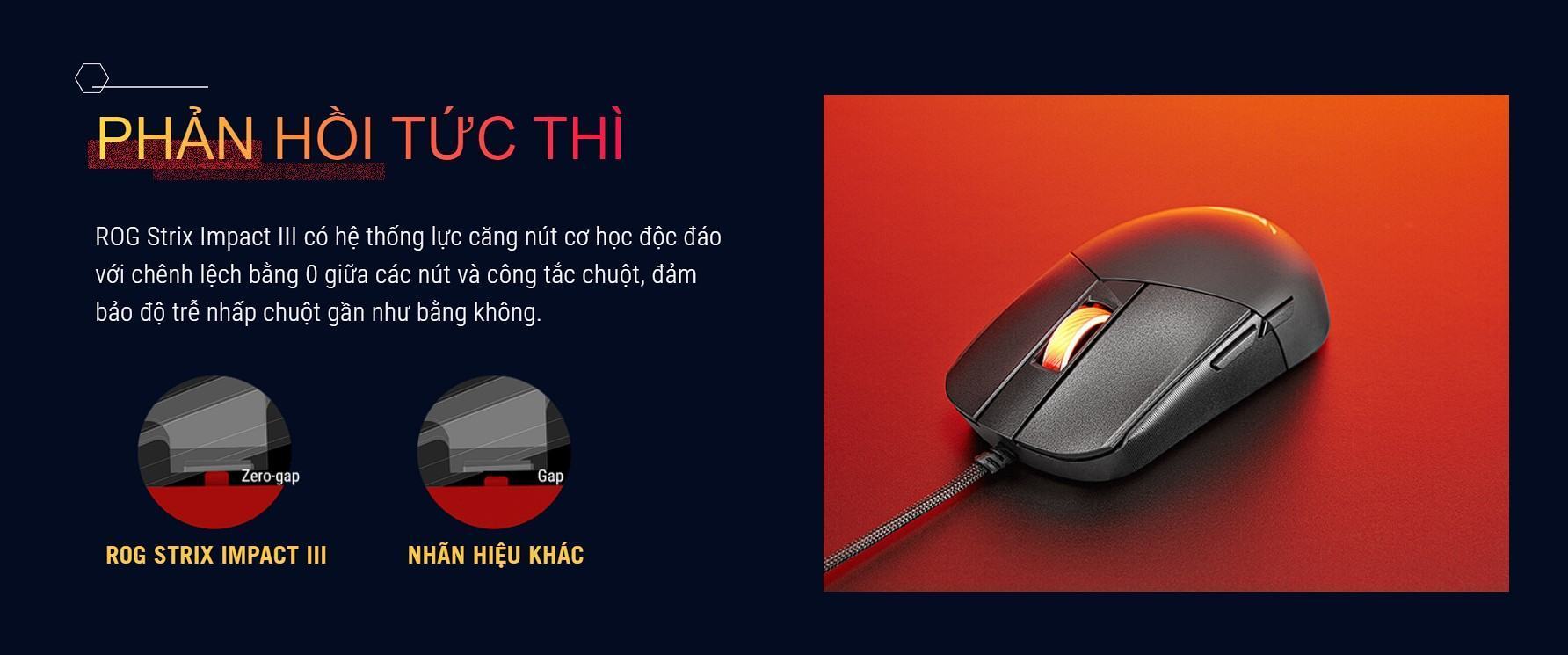 Chuột Gaming có dây Asus ROG Strix Impact III USB/RGB/ĐEN _ 90MP0300-BMUA00
