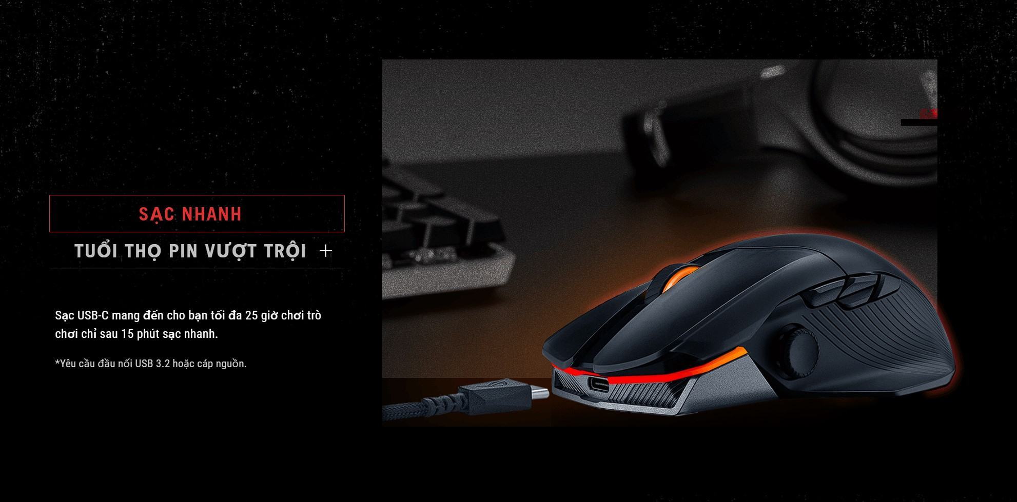 Chuột Gaming không dây ASUS ROG Chakram X Origin (RGB Wireless + Bluetooth + USB) - 90MP02N1-BMUA00