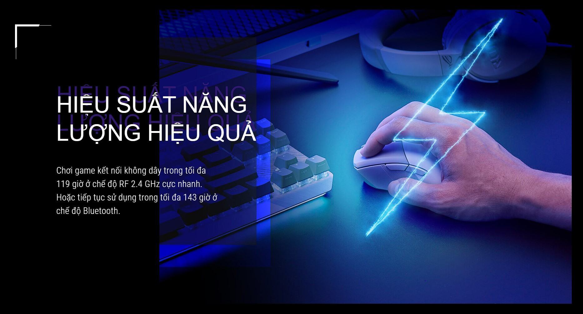 Chuột Gaming không dây ASUS ROG Gladius III Wireless AimPoint White 90MP02Y0-BMUA10