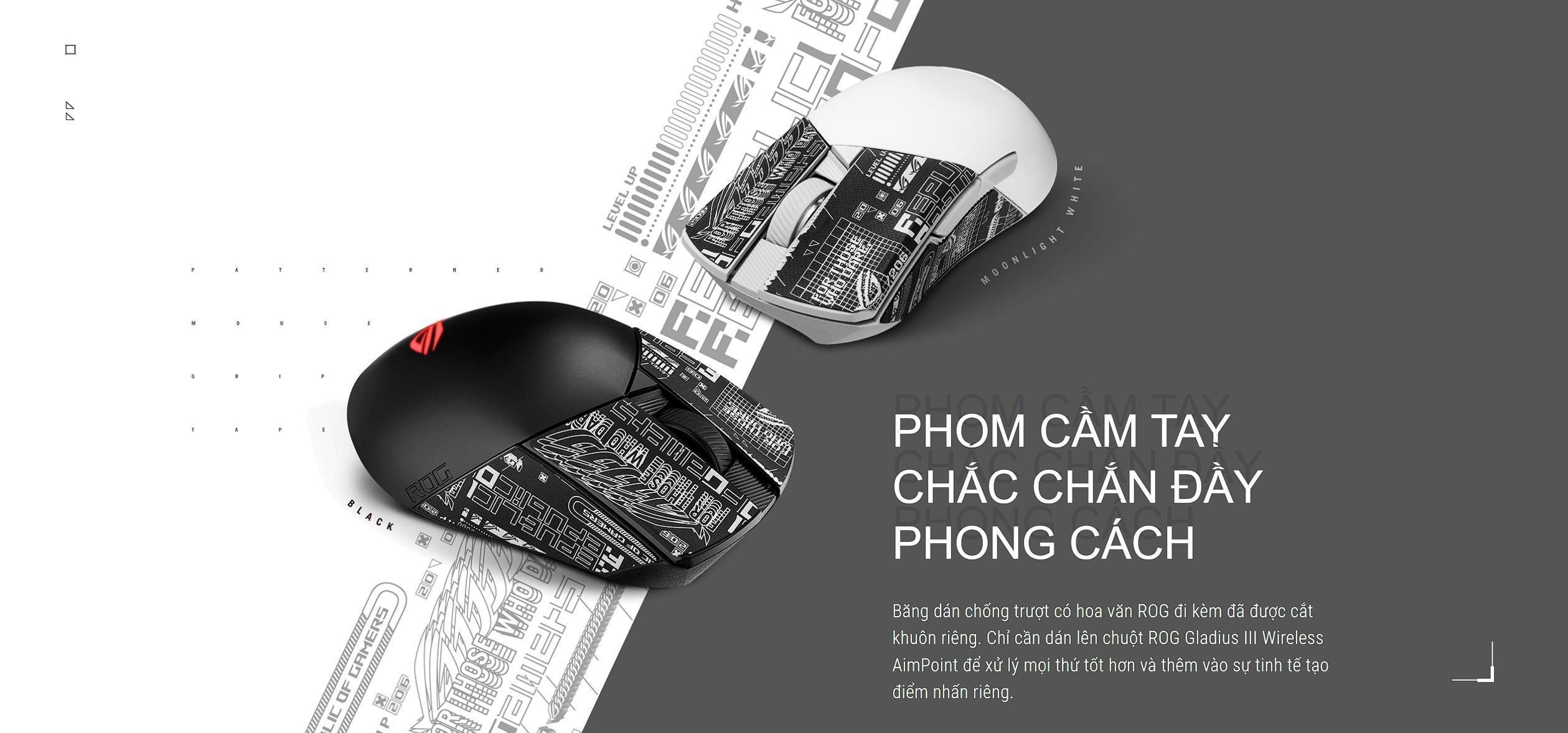 Chuột Gaming không dây ASUS ROG Gladius III Wireless AimPoint White 90MP02Y0-BMUA10