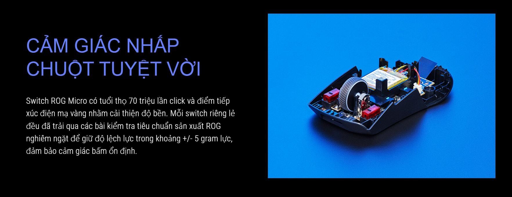 Chuột Gaming không dây ASUS ROG KERIS Wireless AimPoint White 90MP02V0-BMUA10