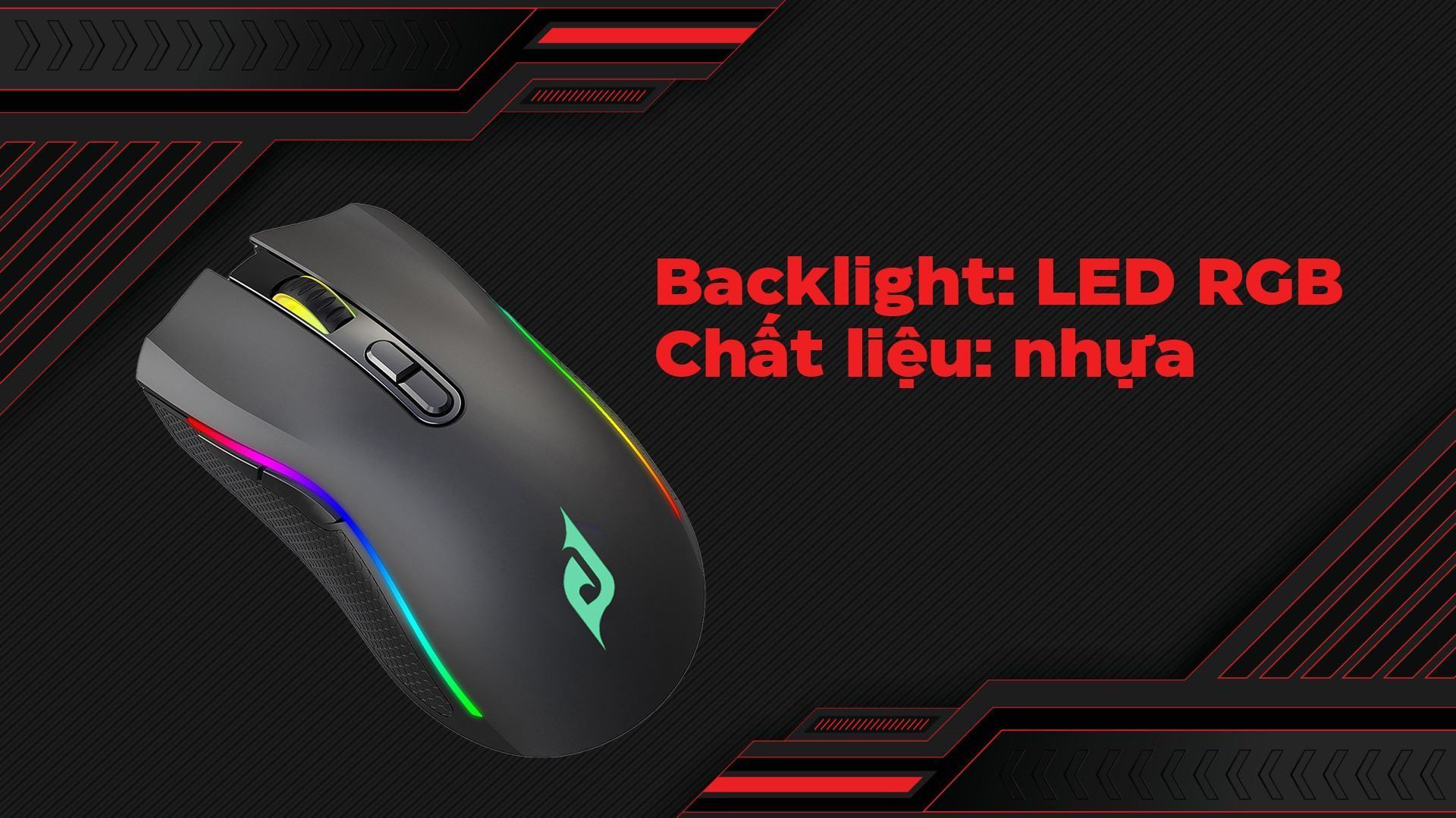 Chuột Gaming không dây Edra EM624W Đen (USB/Bluetooth/RGB/Huano switch)